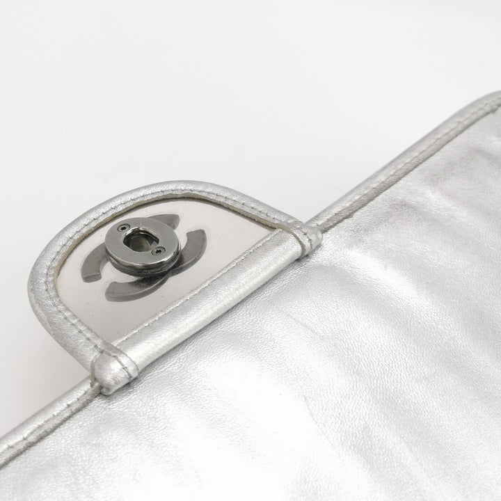Chanel Ice Cube Flap Chocolate Bar in Silver